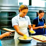 Home 20 제과제빵 학원과 독학 비교 - A bright, modern Dutch baking school classroom filled with enthusiastic adult students learning to b...